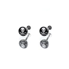 Resin Oil Slick Skull Stainless Steel Lip Ring