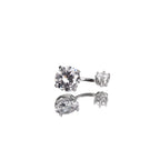 Round CZ S925 Sterling Silver Belly Ring