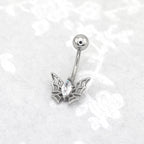 Spider Web CZ Stainless Steel  Belly Ring