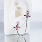 Double CZ Wing Stainless Steel Ear Chain