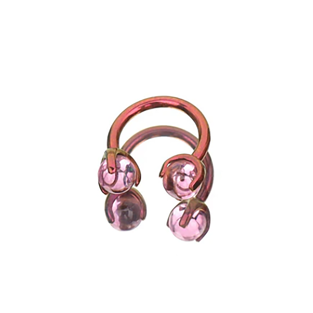 16G CZ ball Titanium Horseshoe Ring