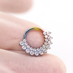 Sunflower Titanium Daith Ring