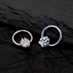 Cute Cat Paw Titanium Segment Hoop
