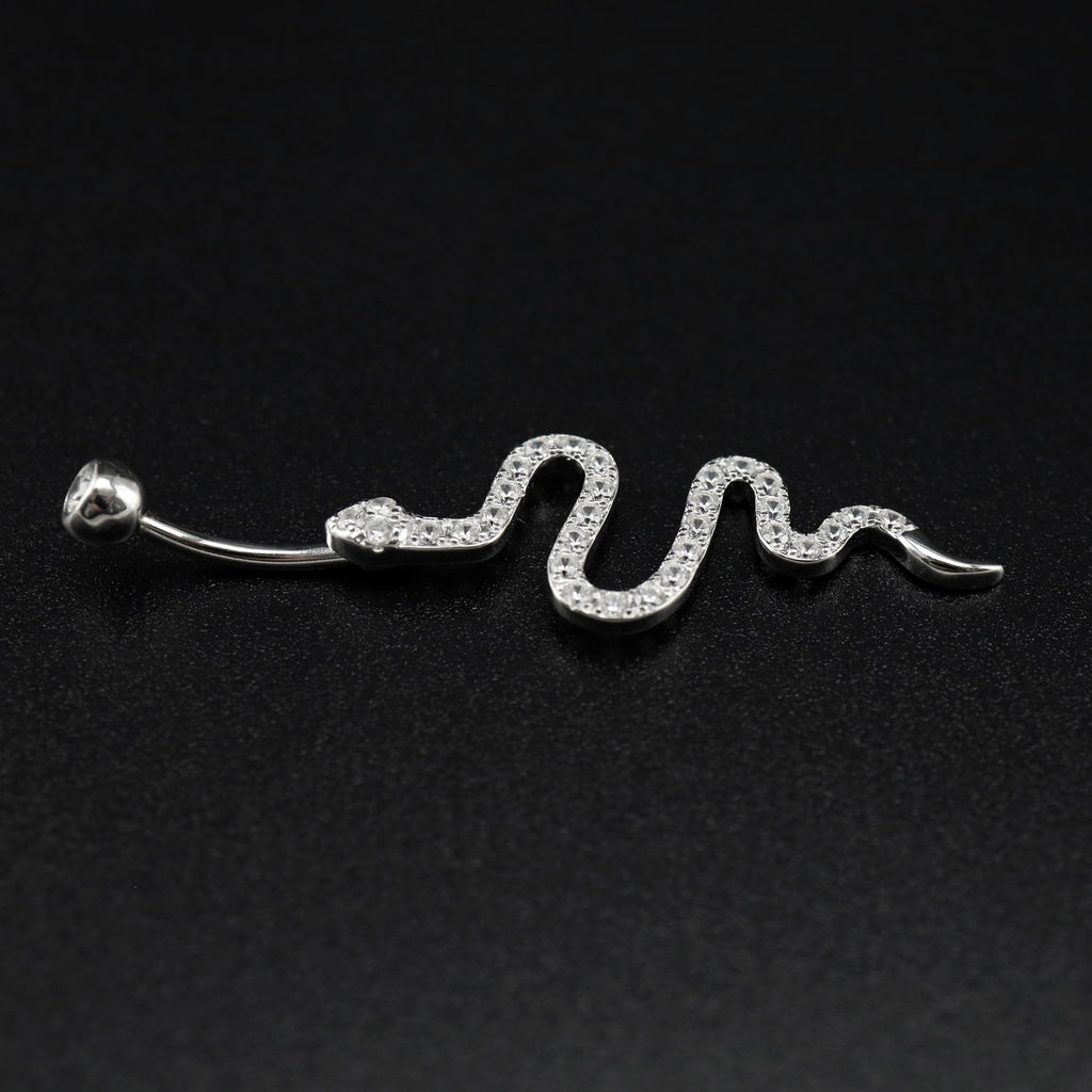Serpent CZ S925 Sterling Silver Belly Ring