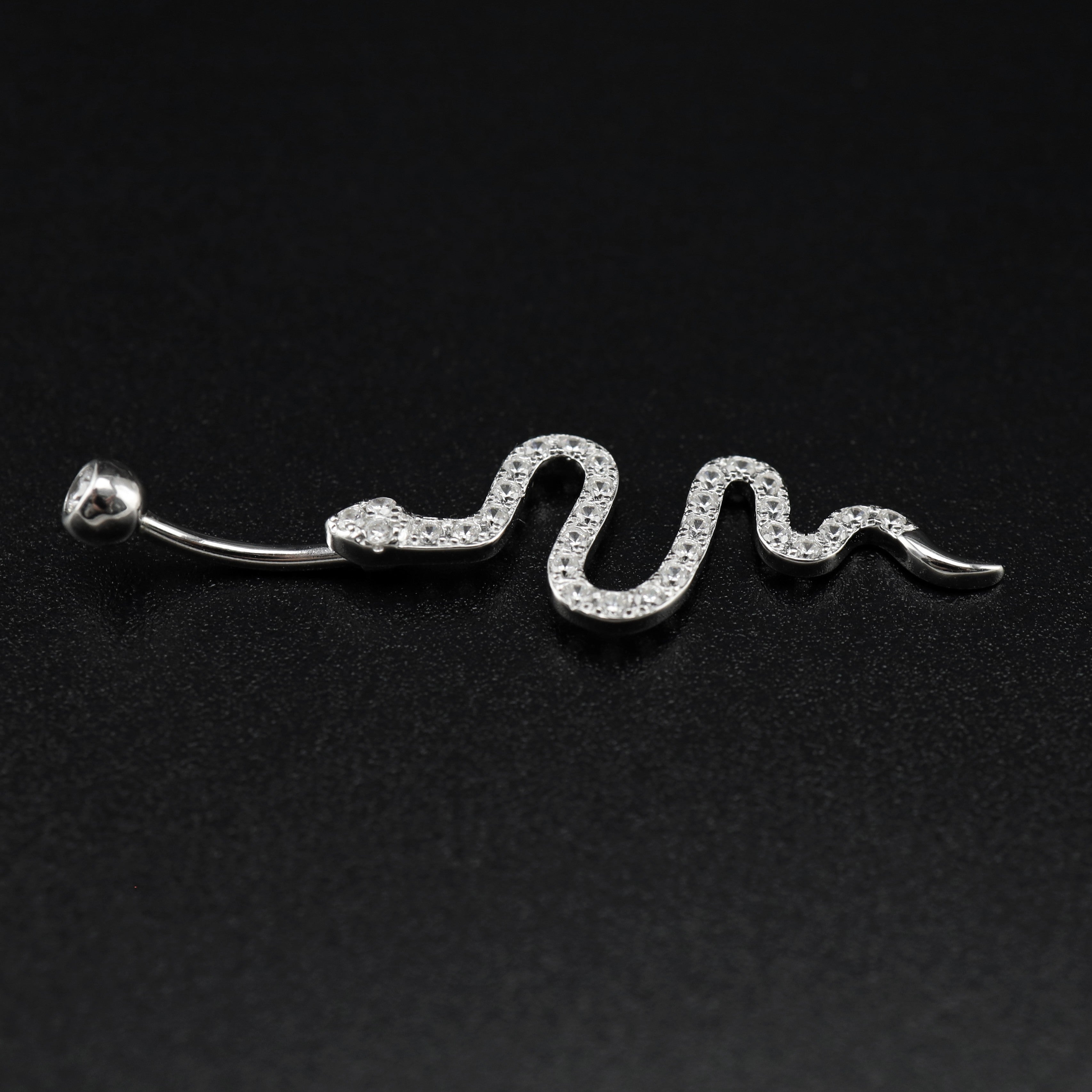 Serpent CZ S925 Sterling Silver Belly Ring
