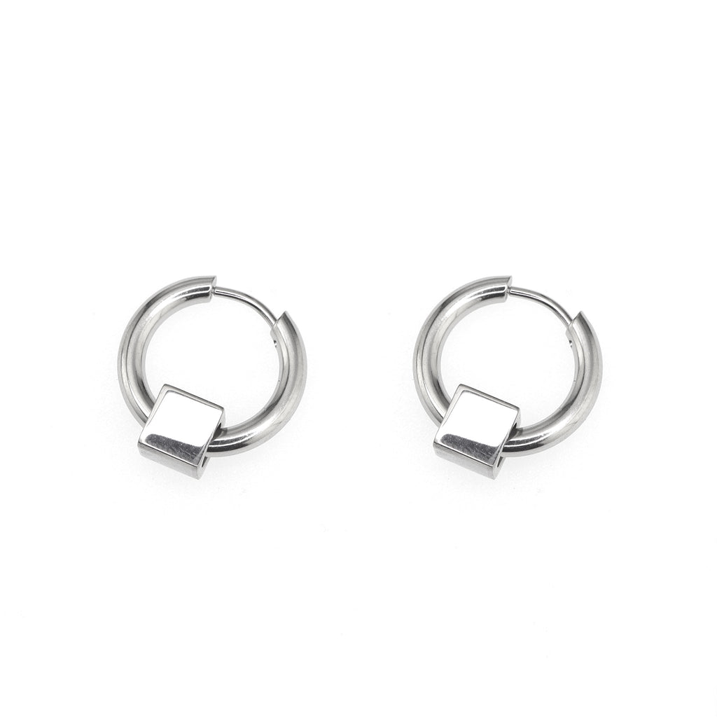 Square Pendant Stainless Steel Earrings