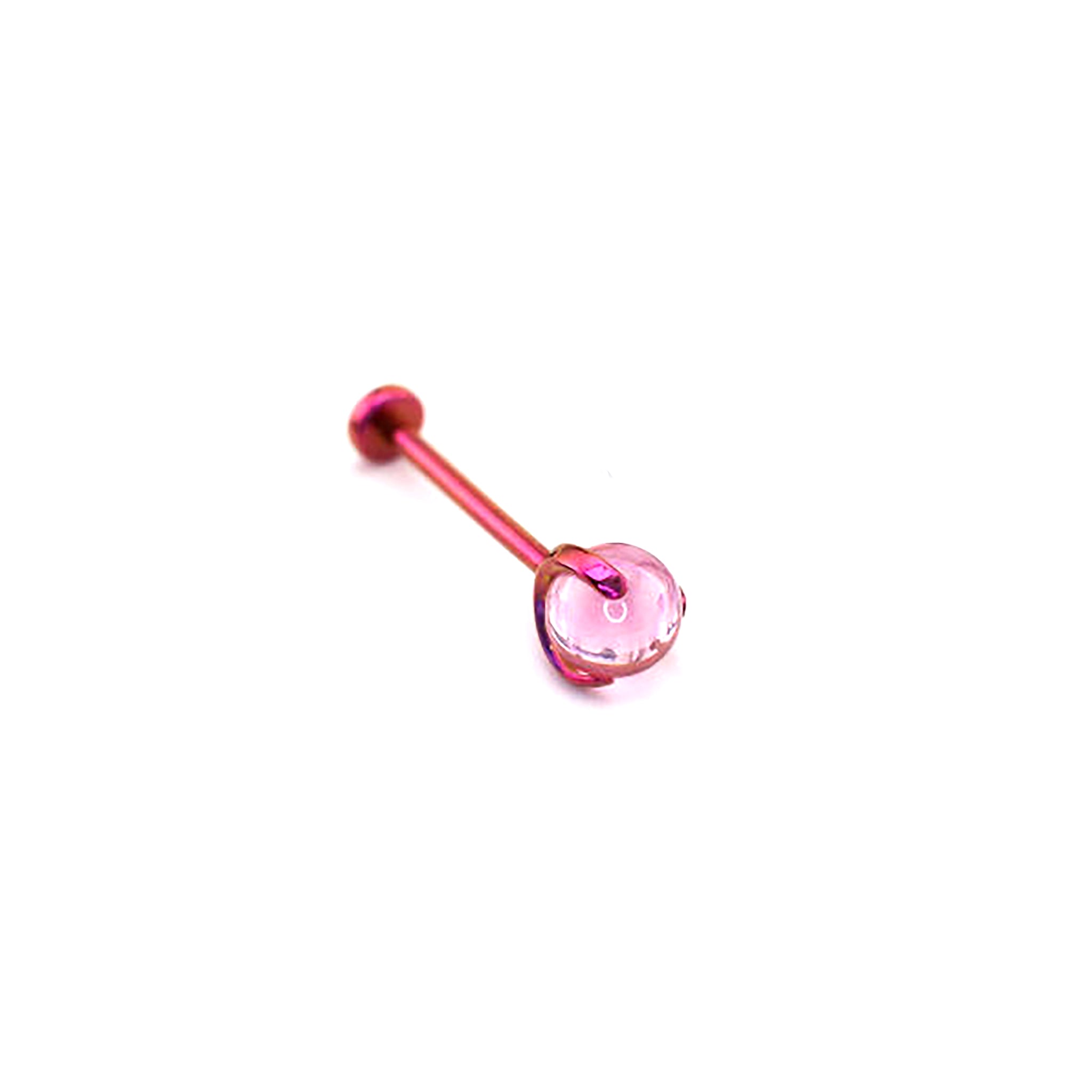 Prong-Set CZ Ball Threadless Titanium Nose Stud