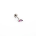 Rainbow Marquise CZ Internally Threaded Titanium Ear Studs
