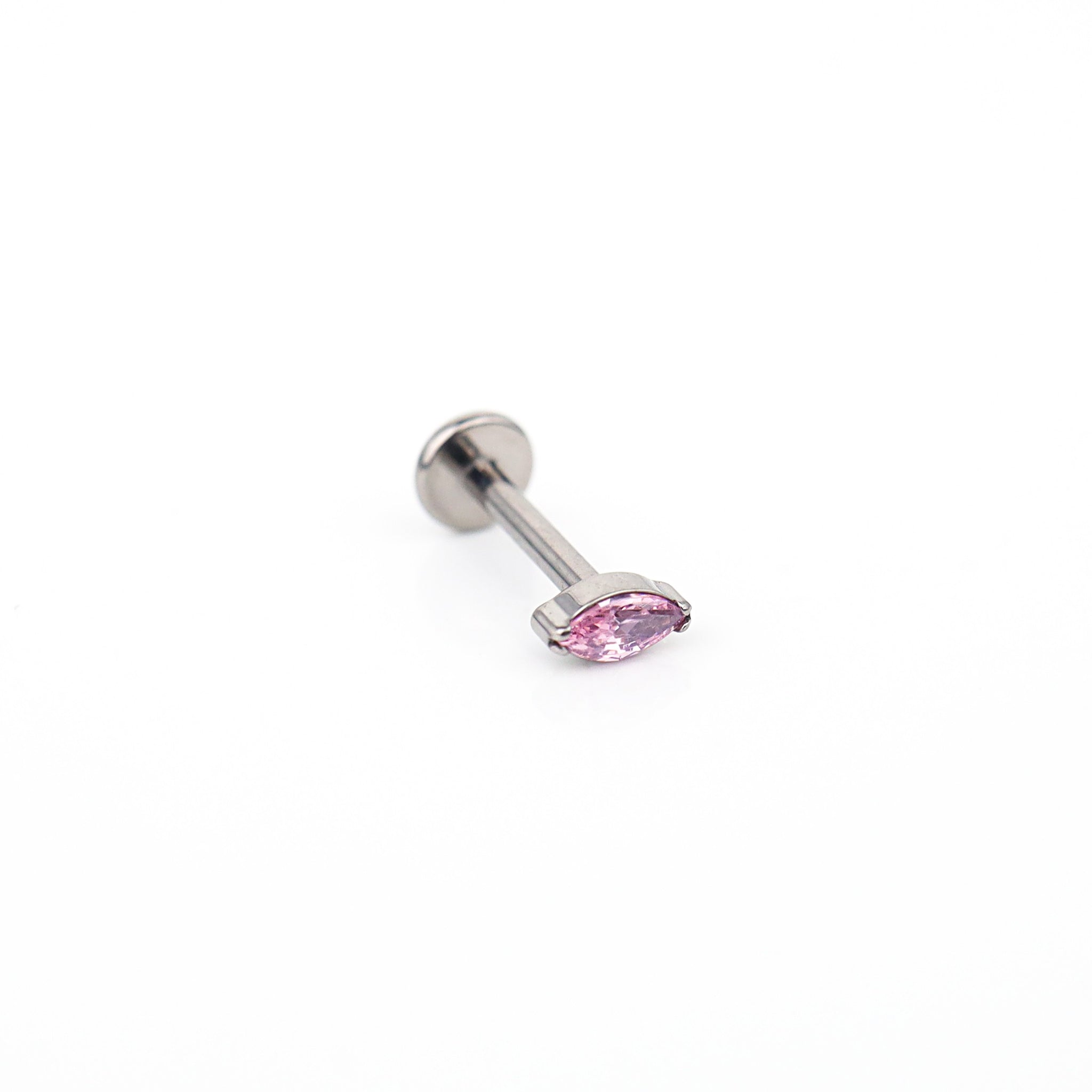 Rainbow Marquise CZ Internally Threaded Titanium Ear Studs