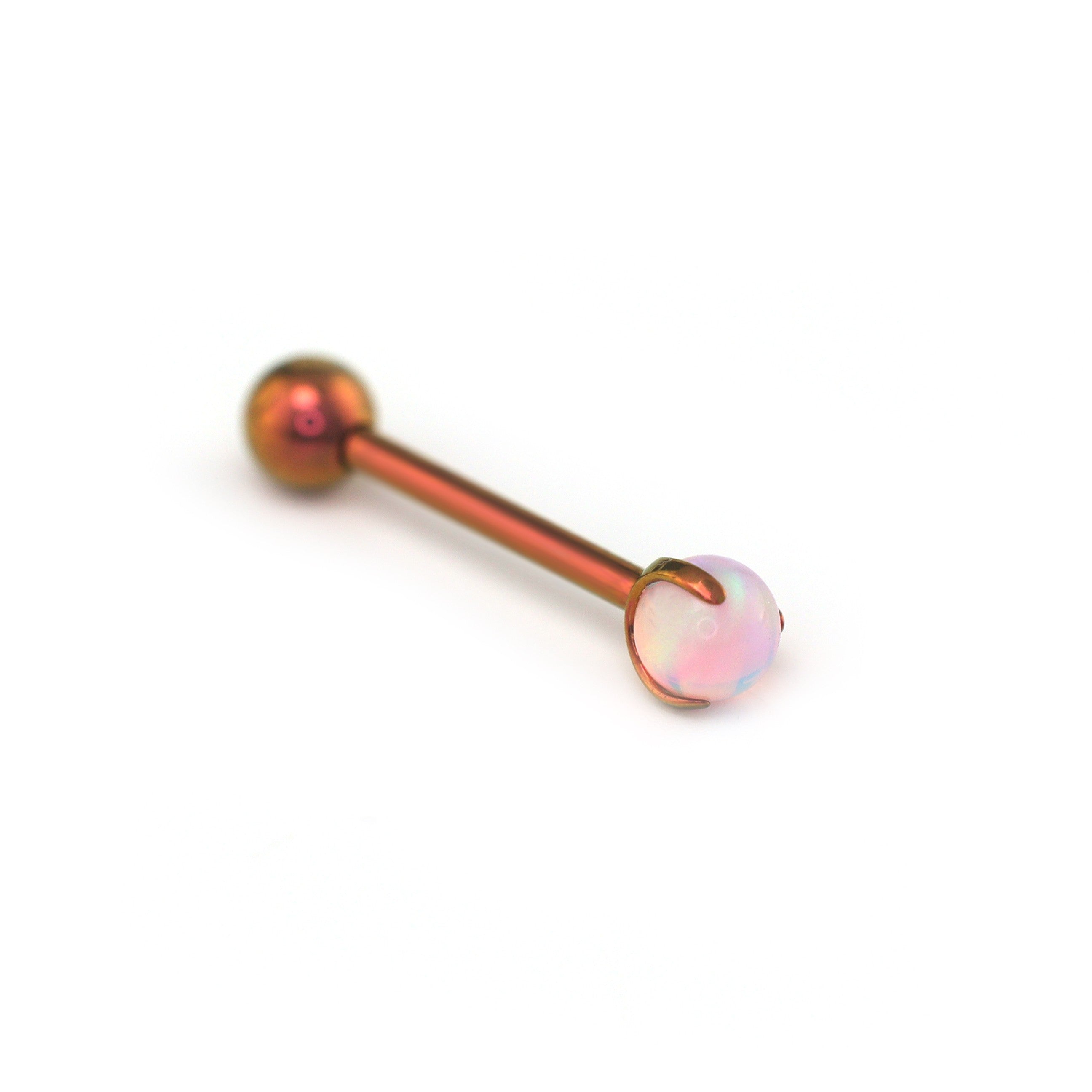 Claw Opal Internally Threaded Titanium Barbell Tongue Stud