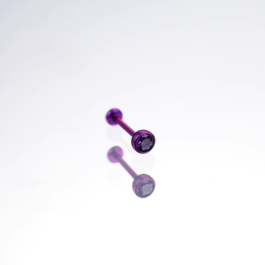 Crystal Titanium Threadless Pin