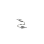 S-Shaped Large Spike Externally Threaded Stainless Steel Lip Ring