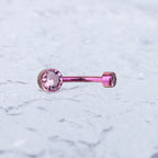 Round CZ internally threaded Titanium Belly Ring