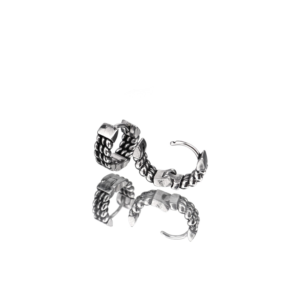 Engraved Rope Knot Stainless Steel Earrings