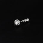 Four CZ S925 Sterling Silver Belly Ring