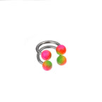 Colorful Acrylic Contrast Ball Horseshoe Ring