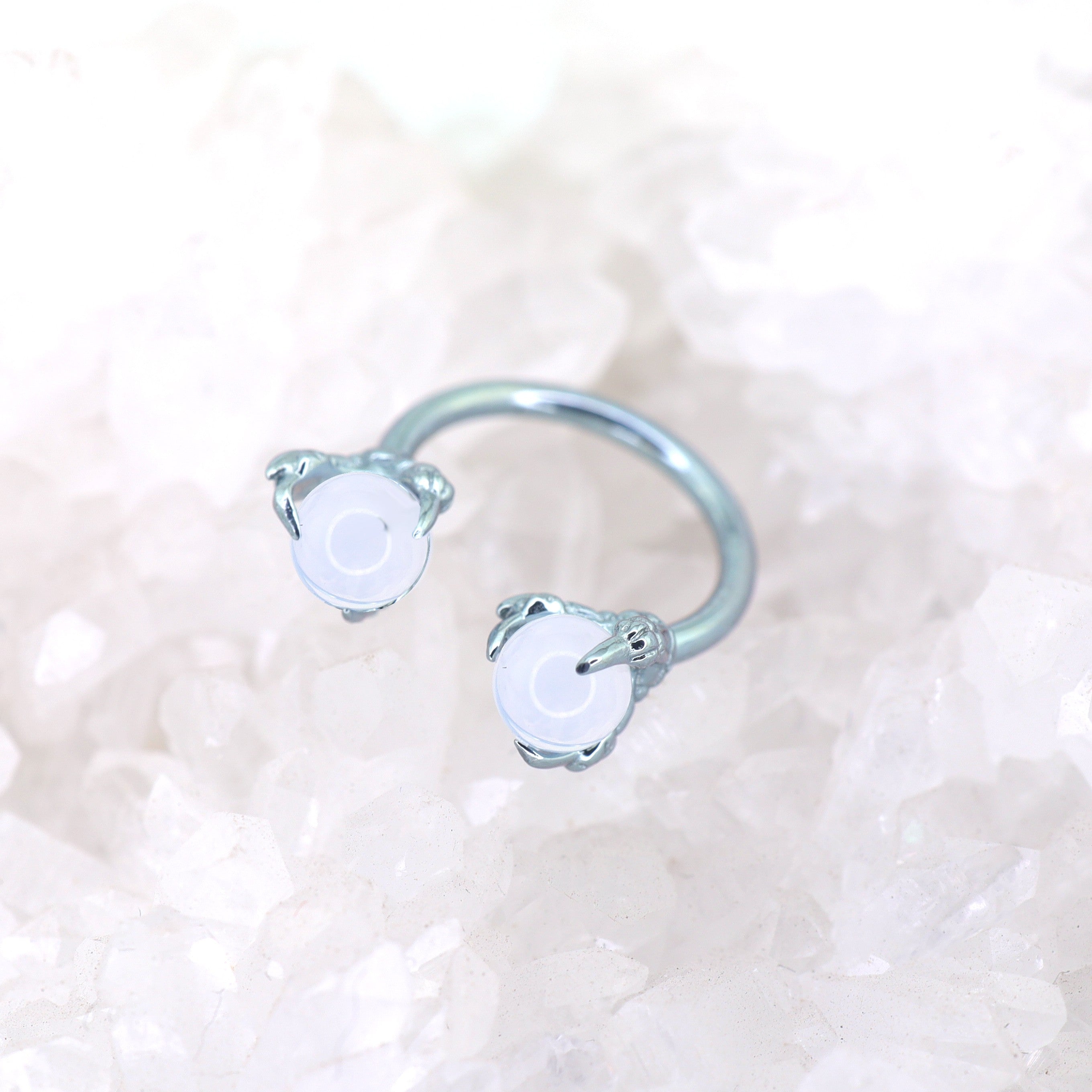 Dragon's claw CZ Titanium Horseshoe Ring