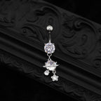Saturn CZ Pendant Belly Ring