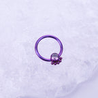 CZ Ball Closure  Titanium Ring
