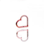 16G heart-shaped hoop CZ Titanium Segment Hoop