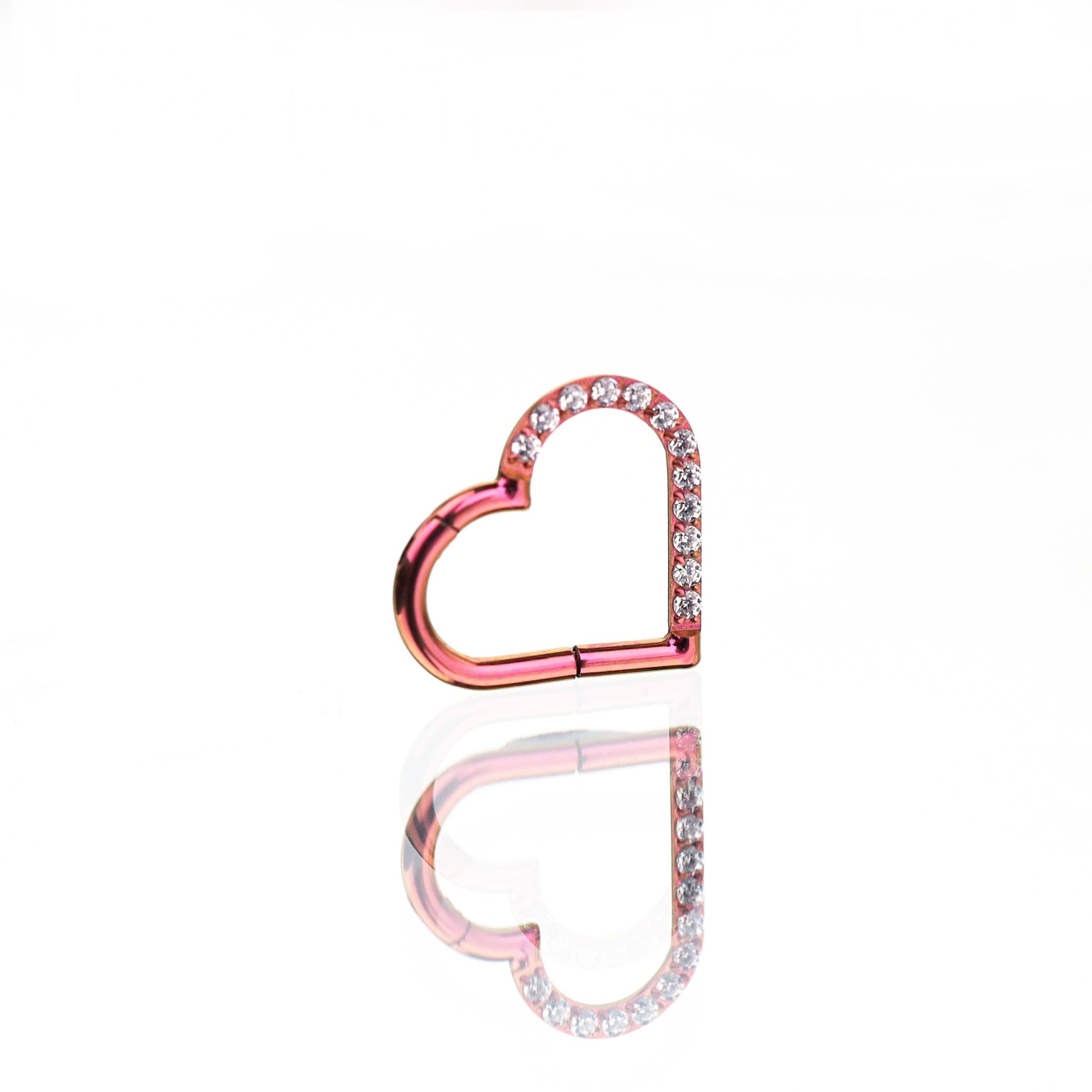 16G heart-shaped hoop CZ Titanium Segment Hoop