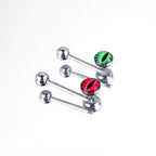 Red & Green Devil Eye Oil Slick Tongue Stud