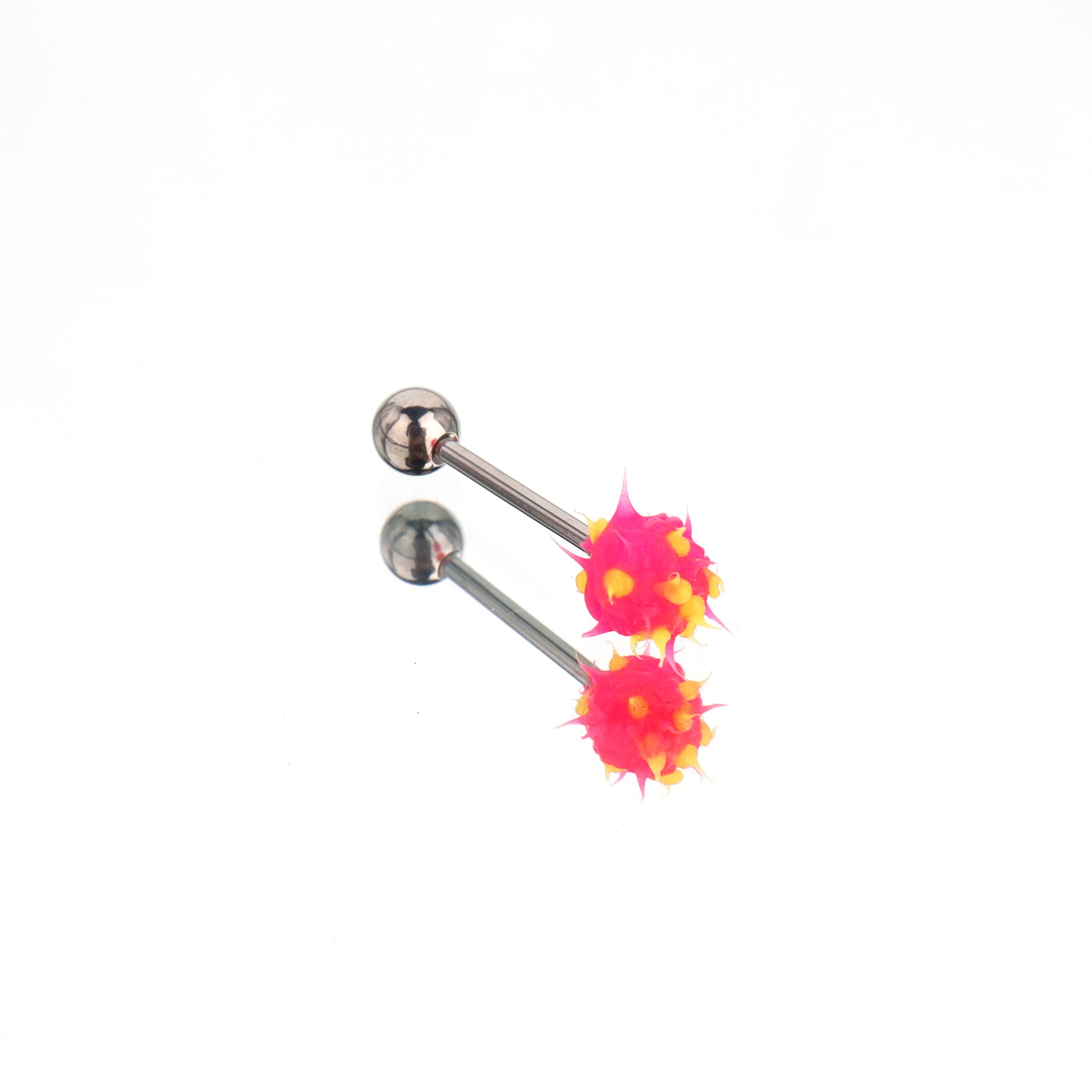 Spiked ball Silicone tongue stud