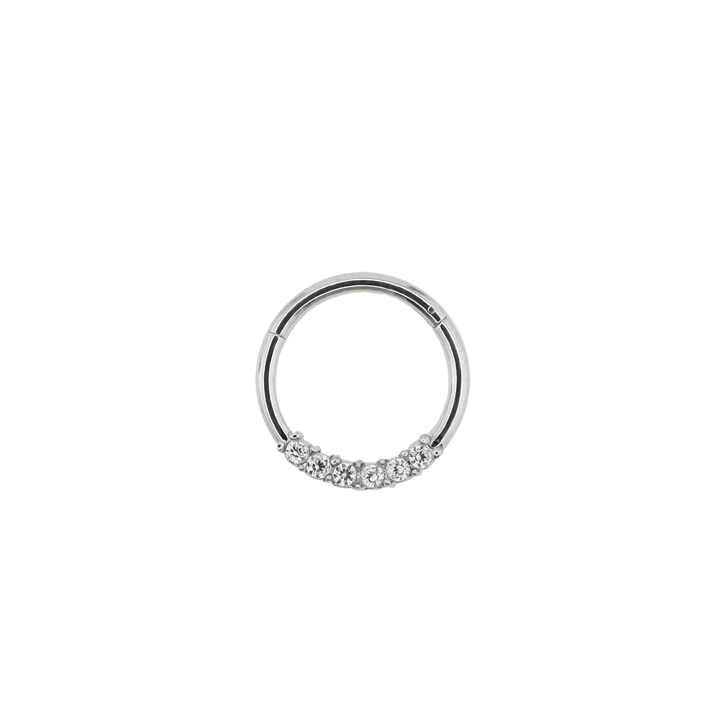 Mini CZ stainless steel Segment Ring