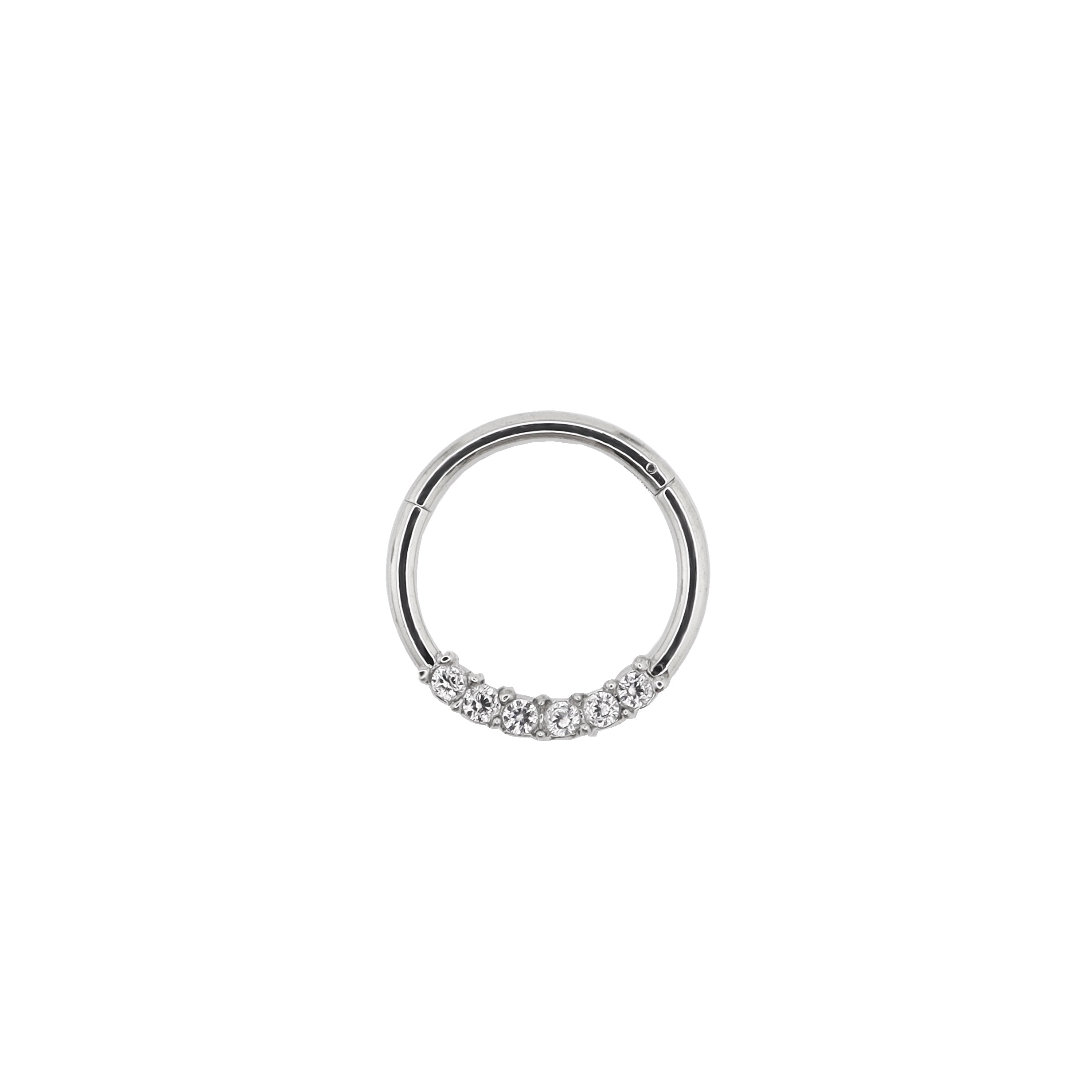 Mini CZ stainless steel Segment Ring
