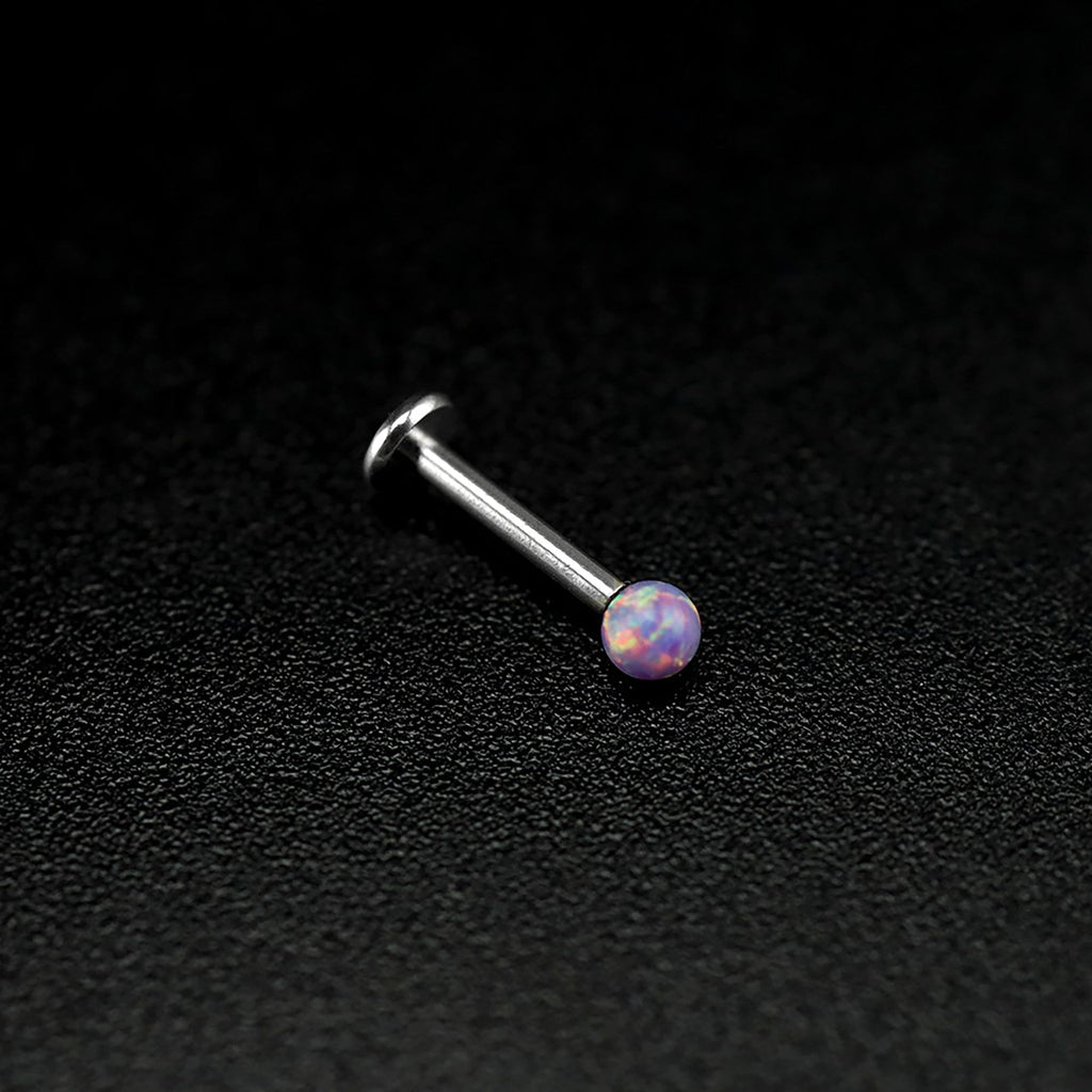 3mm Opal Internal Thread Stainless Steel Labret Stud