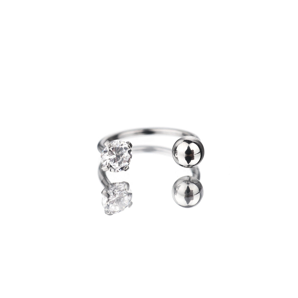 20G Thin Gauge CZ Horseshoe Ring