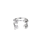 20G Thin Gauge CZ Horseshoe Ring