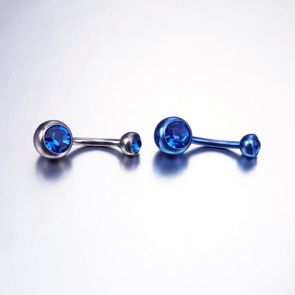 Crystal Titanium Belly Ring