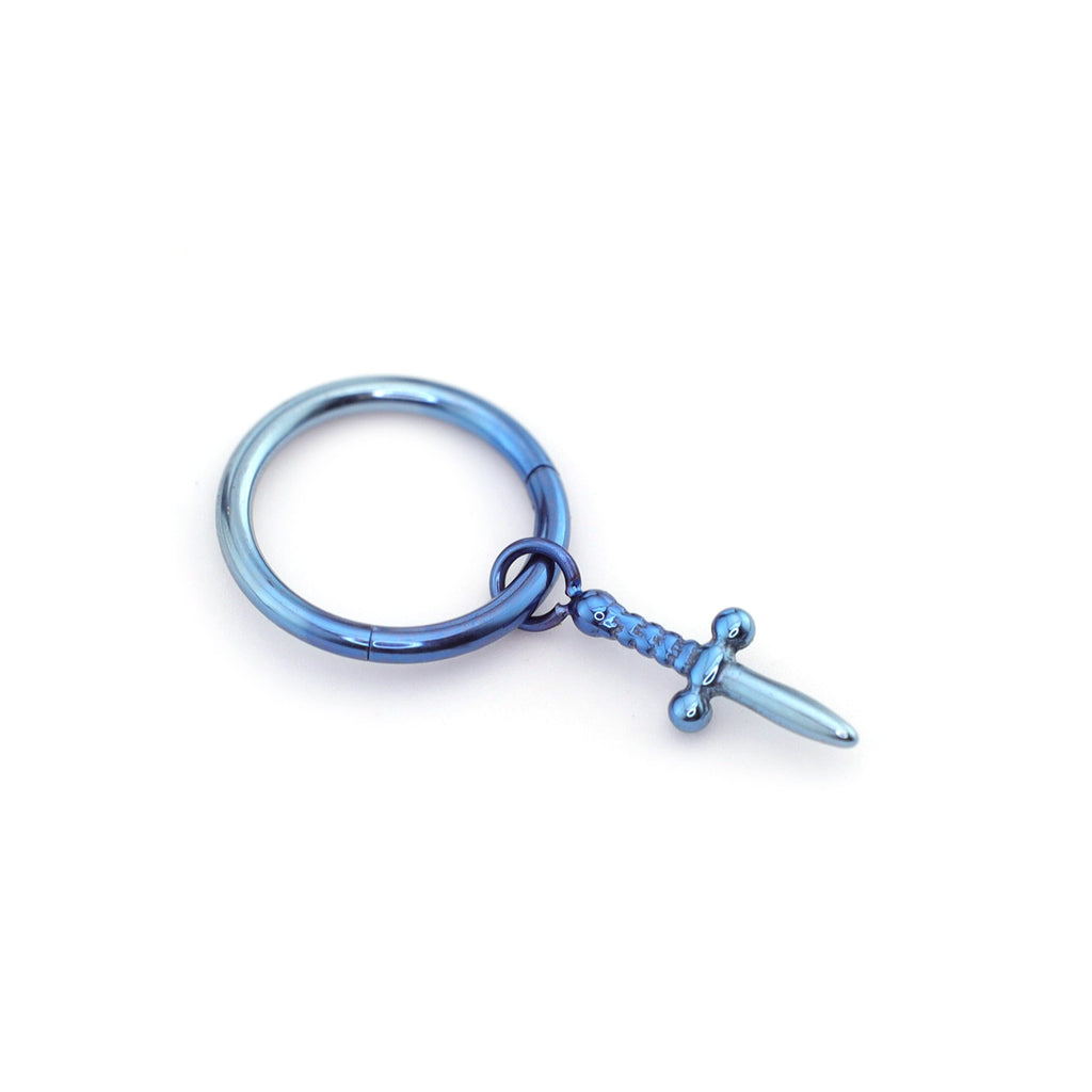 Dagger Pendant Titanium Segment Hoop