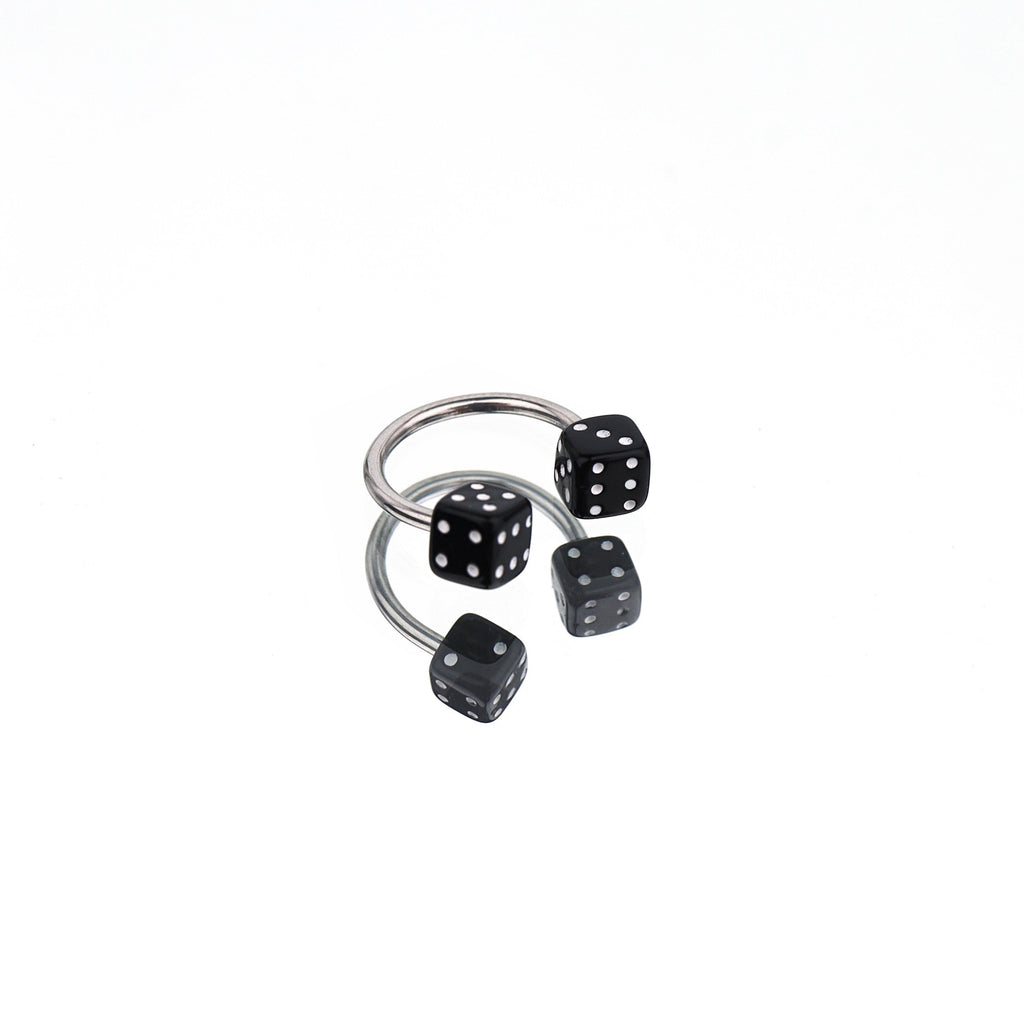 Colorful Acrylic Dice Horseshoe Ring