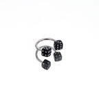 Colorful Acrylic Dice Horseshoe Ring