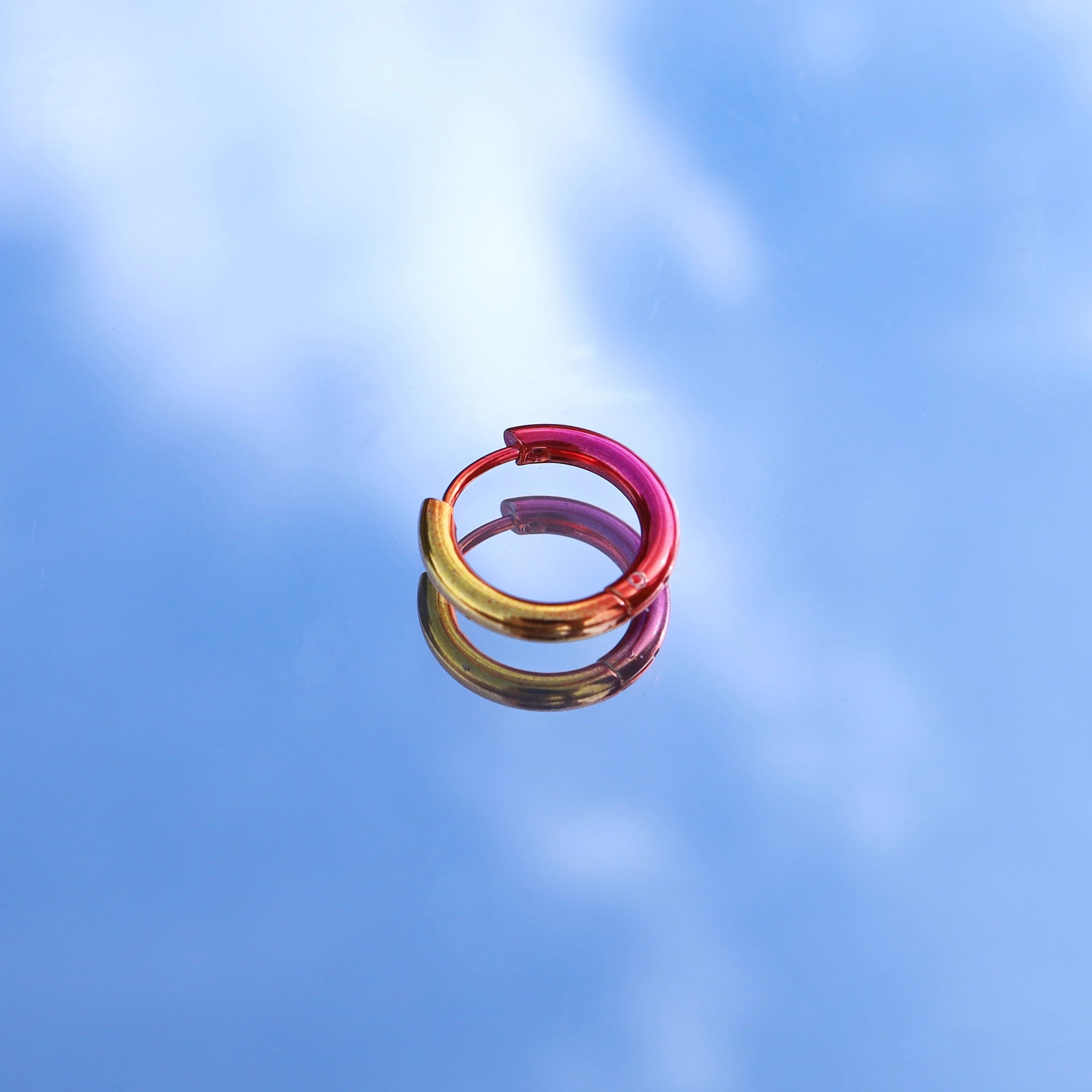 Gradient Color Stainless Steel Earrings