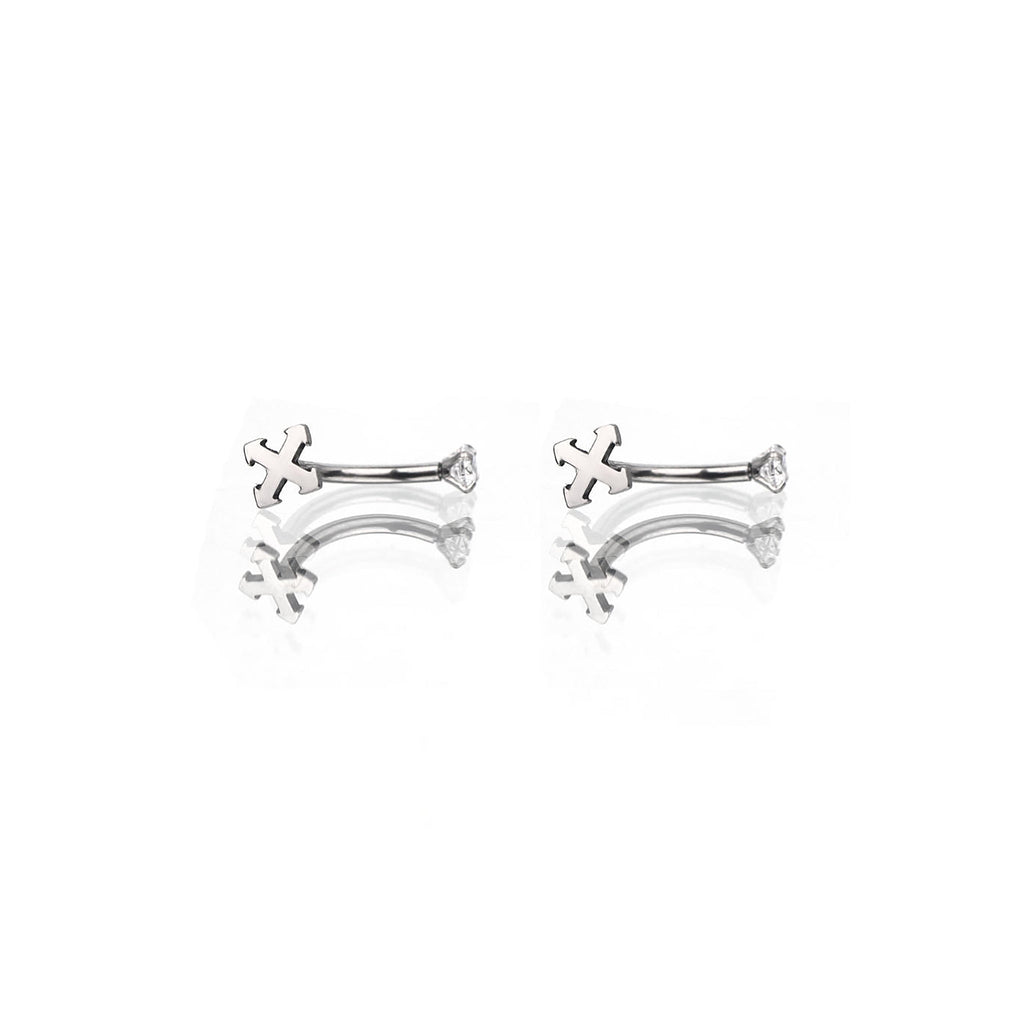 Gothic Cross Internally Threaded Stainless Steel Rook Jewelry