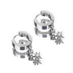CZ Octagram Stainless Steel Earrings