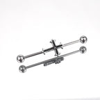 Crystal Cross Stainless Steel Industrial Barbell