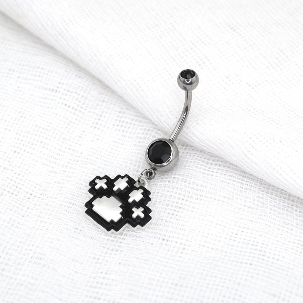 Pixel Art Cat Paw Pendant Belly Ring