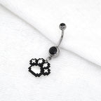 Pixel Art Cat Paw Pendant Belly Ring