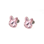 Pink & White Bunny Internally Threaded Titanium Studs
