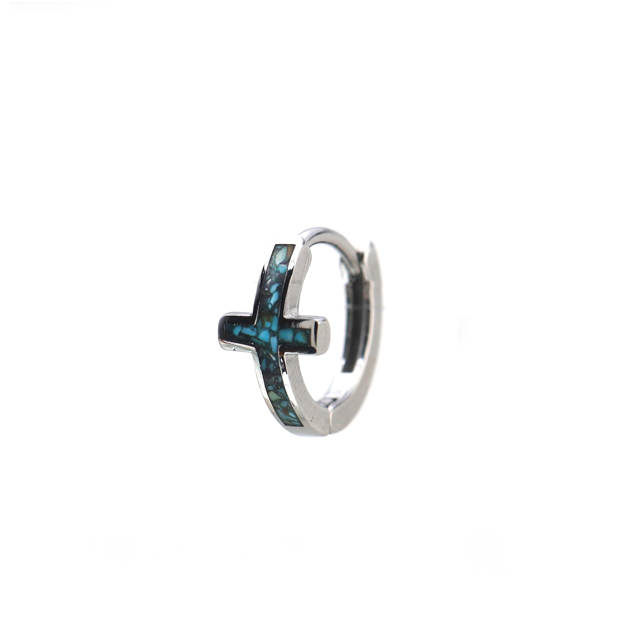 Turquoise Cross stainless steel Earrings