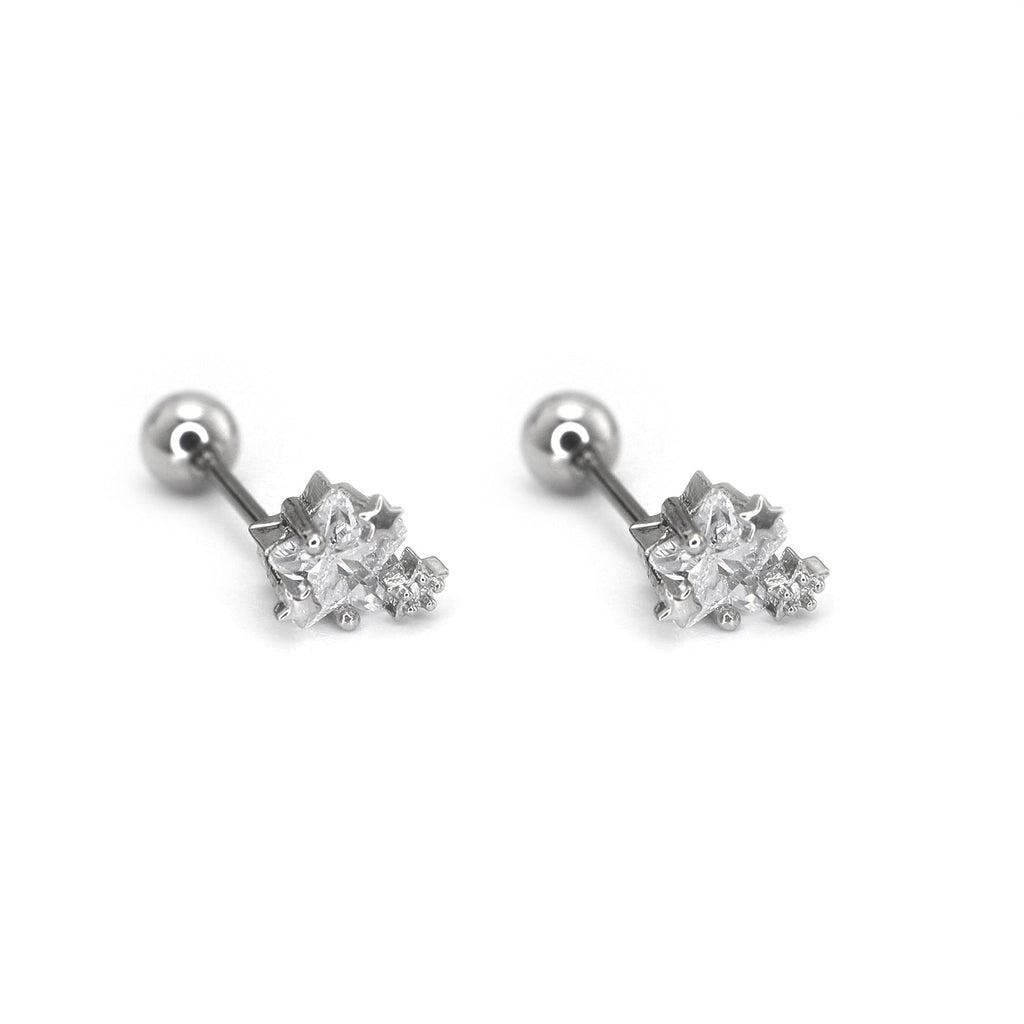 Black & White Multi-CZ Ear Studs