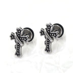 Vintage Twisted Cross tainless steel  Ear Studs