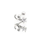 Star & Moon Dangle stainless steel Ear Studs