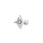 Four-Point Star CZ Thin Gauge Ear Studs
