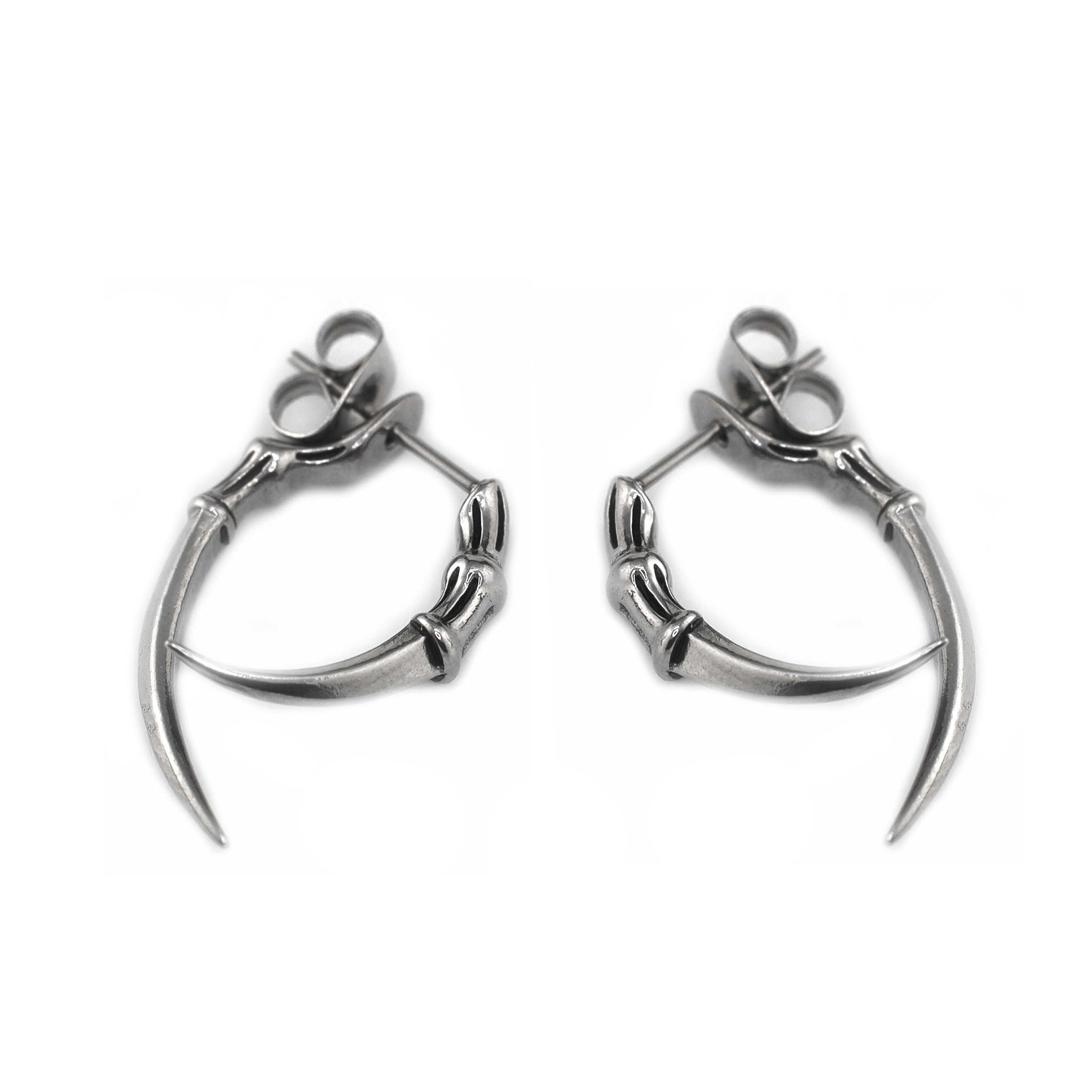 20G Thin Needle Eagle Claw Stainless Steel Ear Studs
