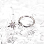 Octagram CZ Pendant Titanium Segment Hoop